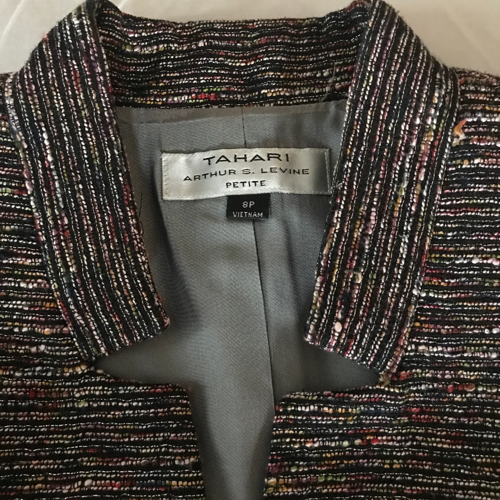 Tahari ASL Multi-Color Metallic Thread Jacket - Picture 5 of 8